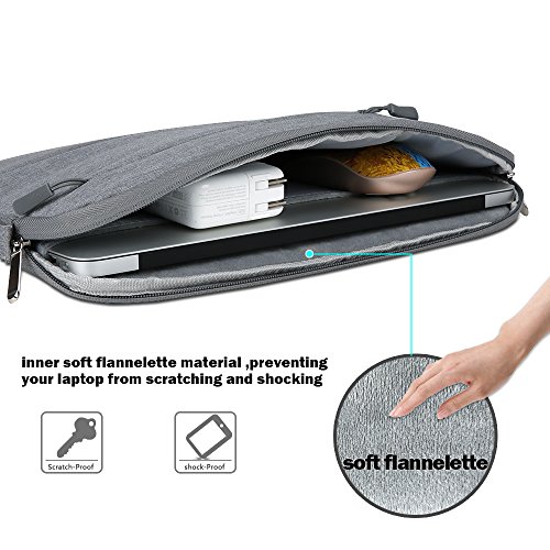 iCasso Schützend Weich Handtasche Tragetasche Notebooktasche Laptop sleeve Einfachen Stil Hülle für Laptop / Dell / Surface / MacBook, Notebook und Tablet / Lenovo / Samsung (11-13.3 Zoll,Hellgrau) - 5
