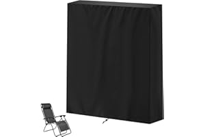 VANSHEIM Gartenstühle Abdeckung Klappstühle Schutzhülle Wasserdicht Relaxliegenhaube für Lafuma Relax-Liegestuhl Klappbar Deckchair Liegestuhl Gartenliege Sonnenliege Stuhlbezug 75x20/34x110cm