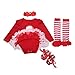 Baby Girl's Headband +Romper +Leg Warmer +Shoes Outfit Christmas Costume