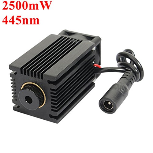 Yukong 445nm 2.5W 2500mW Blue Laser Module With Heatsink For DIY Laser Cutter Engraver, Blaues Laser-Modul mit Kühlkörper für DIY Laser-Scherblock-Graveur