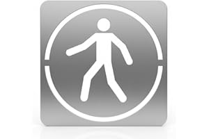 EBER SIGN berSign | Plantilla de aluminio 495x495 mm para señalización de suelo “Paso de Peatones” | Stencil reutilizable para pintura vial, seguridad industrial, almacenes, parkings y control peatonal