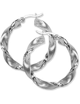 Schmuck-Pur 925/- Silber Ohrringe Design-Creolen gedreht 40 mm