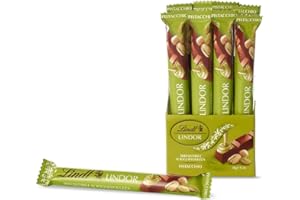 Lindt LINDOR Snack Cioccolato al Latte con Pistacchio, Formato 38g, 24 pezzi