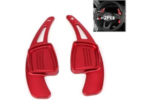 HIBEYO Car shift paddle, 2 pieces steering wheel shift paddle extension shift paddle for Audi A1 A3 A4L A5 A6L A7 A8 S4 S5 Q2 Q5L Q7 TT TTS extensions replacement sport shift paddles bel Red