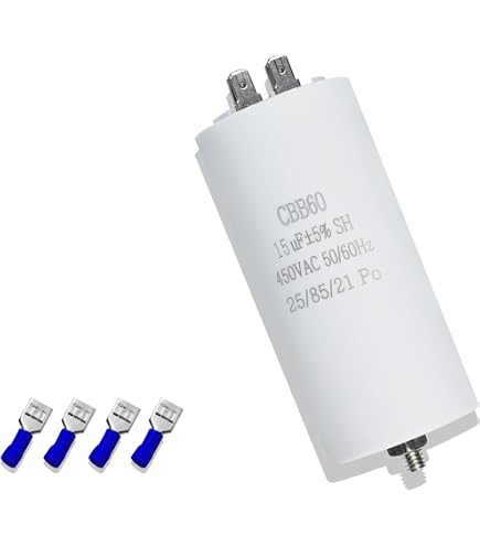 2x CBB60 Kondensator 5 µF / 450 V – Motorstartkondensator 50/60 Hz, PBT-Gehäuse, ±5 %, Für Pumpen, Waschmaschinen & Motoren