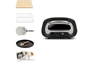 G3 Ferrari G10186 "Prêt Pizza 2 minutes", 1700 W, atteint jusqu'à 430°C, murs froids, cuisson en 2 minutes, affichage numérique, 8 programmes, pierre réfractaire, accessoires et recettes inclus, noir