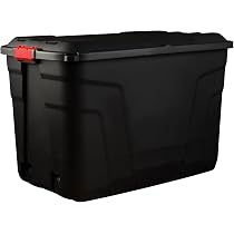 Caja De Almacenamiento STRATA De 190 Litros Con Ruedas, Negra. ¡Super Resistente Y Apilable! 100x59x66cm