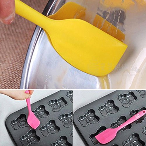 Jooks Silikon Spatel Hitzebeständig Spatulas Schwarz Rot BPA Frei Silikon Teigschaber Schwarz Rot Set Nicht-Stick Einem Kern Edelstahl und Nahtloses Einteiliges Design - 3