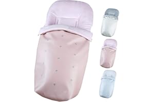 TRIMATT Saco Silla Paseo Universal Impermeable - Uso como Saco en Invierno o como Funda de Silla en Verano - Hecho en España Interior Térmico Tejido Polar, Color ECOPIEL Rosa