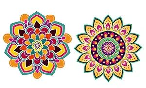 creatick studio Vinyl Diwali Sticker, 30 x 30 cm, Multicolour