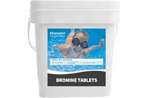 BLUEWATER POOL & SPA CHEMICALS 5kg Bluewater Bromine Tablets – Slow-Dissolving Pool & Spa Sanitiser – Professional-Grade Water Treatment for Clean Clear & Hygienic Swimming Pools and Hot Tubs