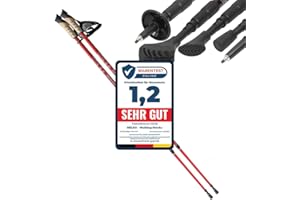 ‎MELKO Melko Walking Stöcke aus Duraluminium, 2er Set, frei verstellbar durch Teleskop-System 65 – 135 cm Gesamtlänge, Rot, Blau, Schwarz, Violett