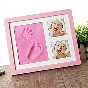 Babies Bloom Charming Baby Handprint and Footprint Kit Solid Wood Photo Frame (Pink) - RL