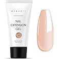Makartt Poly Nail Gel,Nail Extension Gel 50ML, Builder Gel Nail Extension White Pink Nude Clear Rosy Gel for Technician Starter DIY Salon Design