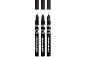 Molotow - Pennarello liquido cromato con inchiostro speciale per effetto specchio 3 pezzi 1 mm