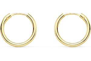 ALDA JOYEROS Aros oro amarillo 18k Morgana 14mm - Pendientes de mujer/niña/joven