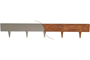 WUEFFE Bordura Corten con picchetti integrati - 2 altezze - Moduli da ml. 1 - Bordo acciaio Corten per giardino (h. 16 cm., 10)