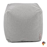  Arketicom Soft Cube Suave Puf sillón Saco Cuadrado reposapiés extraíble Diseño Moderno de salón Relleno Bolas poliestireno Forro Interior extraíble (Cab Puff Puf) práctico Ligero