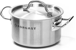 Forgast Marmite basse avec couvercle | Acier inoxydable | 32 litres | Diamètre ⌀ 40 cm | La marmite peut être utilisée sur tous types de feux: électrique, gaz et induction | Lavable au lave-vaisselle