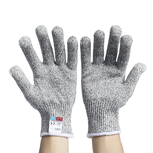 InnoBeta Schnittschutzhandschuhe Arbeitshandschuhe schnittfeste Touchscreen Anti-Rutsch Grip Handschuhe – Hochleistung Level 5 Schnittschutz Grau (XL) - 4