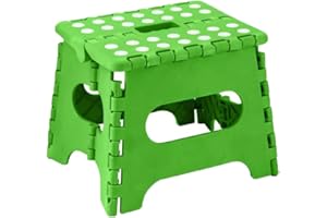 ARASO-UK LTD Small Folding Step Stool Small Kitchen Step Tool for Kids Adults Lightweight Space Saving Easy Folding Stool Portable Foot Stool (Green)