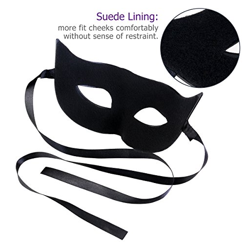 WINOMO Maskerade Kostüm Maske schwarz für Männer Frauen Party Ball Halloweenmaske - 2