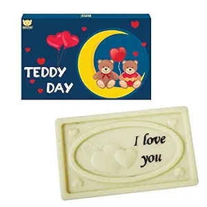Valentine Gift for Boy Friend, BOGATCHI, Perfect Valentines Gift, White Chocolates, Love Chocolates, Premium Chocolates, Relishing Teddy Bar 70 g