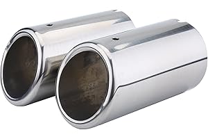 KEENSO Cola de Tubo de Escape para Coches, 2 piezas Universal Colas de Escape de Acero Inoxidable