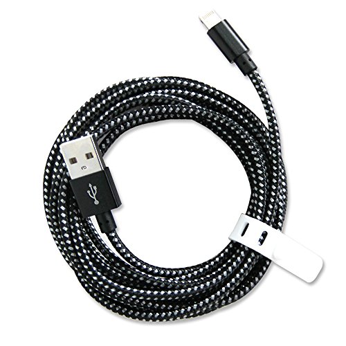 IPhone Cable , Gestop Lightning Cable 1M/3.3FT,  Nylon Braided Cord Lightning Cable Certified to USB Charging Charger for iPhone 7/7 Plus/ 6S/6/SE/5S/5/iPad/ iPod Nano 7[Black White]