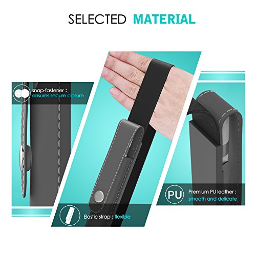 MoKo Halter für Apple Pencil – Premium PU Leder Bleistift Stift Schleife Sleeve Cover Schreibzeug Schreibgerät Beutel mit abnehmbare Gummiband für Apple iPad Pro 12.9 Zoll Hülle Case, Space Grau - 3
