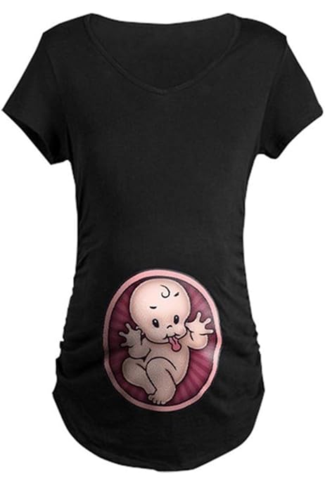 Camisetas Premama OFERTAS Camiseta Embarazo Blanca Manga Corta