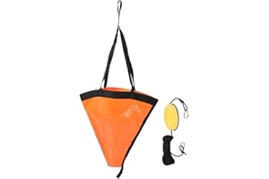 Heitune 24po Portable Bateau Ancre Flottante Jeu D'accessoires for Yachts Caoutchouc Dériveur Kayak Pêche (Orange)