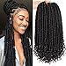 Price comparison product image Straight Goddess Faux Locs With Curly Ends Ombre Braiding Locs Kanekalon Synthetic Crochet Braiding Hair Extensions Dreadlocks For Braids 6Packs (1B)