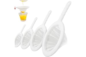 Votoko 4 filtri in nylon, filtro fine con manico, 400/300 /200/100 rete, colino da cucina, in plastica, piccolo colino passo, filtro per filtrare succhi di latte, latte di soia e vino caffè