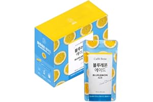 STARRY MART Caffe Bene Iced Fruity Drink Pouch Bluelemon Ade Flavour Bundle Pack – Refreshing Beverages 190ml (Pack of 10)