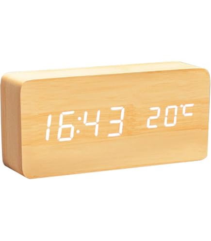 Réveil Digital LIVOO RV150BC Aspect Bois Avec Projecteur Et Thermomètre