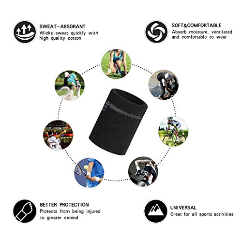 VENI MASEE Sport Dick Solid Color Armband mit Reißverschluss / Wrist Wallet , Preis / Stück - 4