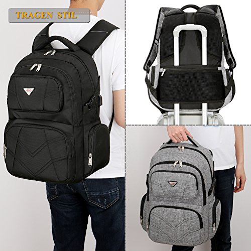 Laptop Rucksack mit USB Anschluss  SOCKO 17 3 Zoll Wasserdicht Rucksack Schulrucksack Business Backpack Reisen Campus Rucksack Outdoor Daypack f  r Sp