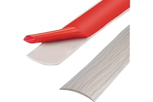 ZTOWOTO Bande de seuil en PVC de 400cm, bandes de transition de sol, bandes de revêtement de sol stratifié, bande de séparation de porte de sol auto-adhésive (400cm-5cm-Grain de bois de frêne)