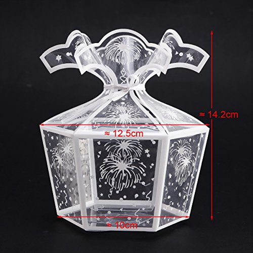 20 x Hochzeit Geburt Party Gastgeschenk Transparent Geschenkbox Geschenkverpackung Kartonage Bonboniere Box Geschenkschachtel Tischdeko - 7