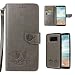 Produktbild Galaxy S8 Leder Case Hülle, Asnlove 2 IN 1 PU Leder Hülle Premium Kunstleder Tasche Pur im Bookstyle Klapphülle mit Weiche Silikon Handyhalter Lederhülle Flip Tasche Wallet Schutzhülle mit Kartenfächer Geldscheinfach mit Standfunktion und Kartenfächer Für Samsung Galaxy S8 Design Weißstorch - Grau