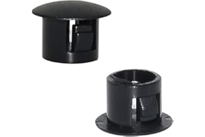 Flyshop 25 tapones de plástico para agujeros de bloqueo a presión para tubos, protectores de deslizamiento de muebles negros, 10 mm (3/8 pulgadas)