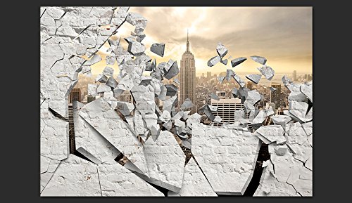 Fototapete Fenster nach New York 350×245 cm – VLIES TAPETE PREMIUM – PROFI QUALITÄT – Top moderne Wanddeko – Riesen Wandbild – Top Design Tapete – Neue exklusive Edition mit noch besser Druckauflösung – Deutsches Premium Vlies – Stadt City New York d-A-0045-a-b - 2