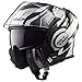 Produktbild LS2 FF399 Valiant Roboto Doppelte Sonnenblende KONVERTIEREN Klapphelme Motorradhelm - Schwarz Orange Chrom XS(53-54cm)
