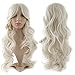 S-noilite Fashion Curly Anime Full Wig White Hair Wig Kanekalon Heat Resistant Synthetic Women Lady Girl Costume Wigs Fancy Dress Royal Mail Post