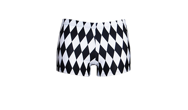 black and white patterned shorts