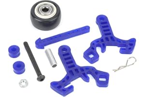 DILWE RC Anti-roll Wheel, ABS+ Plastic Blue RC Wheelie Bar High Speed Anti-roll Wheel Fits for HSP 94108/94111/94188 1/10 Scale Cars