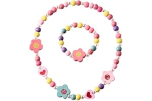 TENDYCOCO Kleine Mädchen Einhorn Perlen Schmuck Sets Kinder Perlen Halskette Armband