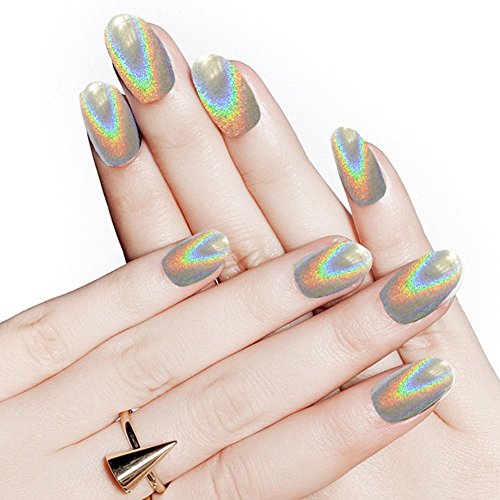 2 PCS Shinning Spiegel Chrom/ Shinning magisches Spiegel-Laser-Nagel-Puder Nagel-Funkeln-Regenbogen-Pigment-Maniküre-Chrom-Pigmente, Nail Glitzerpuder/ Nagel Pigment Mirror Powder,Nail Glitzer Spiegel Effekt Pulver Glitter, Spiegel Pulver, Mirror Nail Glitzerpuder , Nagelkunst DIY Dekoration(Silber) - 2