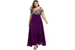 riou Vestidos De Fiesta Mujer Largos Elegantes Vestidos Largos De Fiesta Mujer Vestidos Manga Corta Mujer Sin Hombro Vestidos Mujer Vestidos Mujer Verano Tallas Grandes 2021，L-XXXXXL